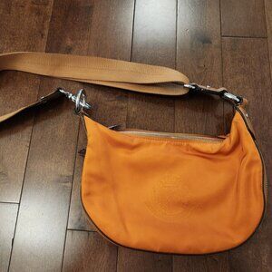 Lauren Ralph Lauren LXVII orange nylon leather shoulder crossbody bag